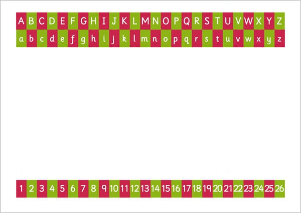 Alphabet & number writing sheet