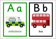 Road Transport Alphabet Cards