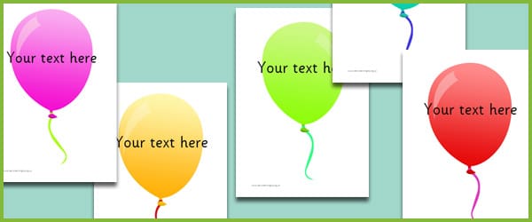 Balloons - Editable Text