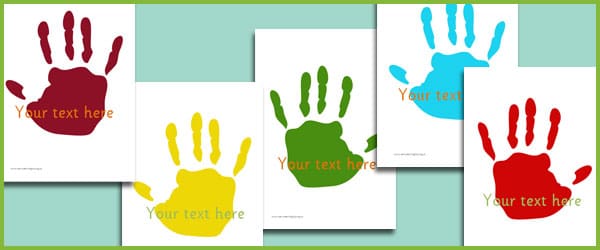 Handprints - Editable Text
