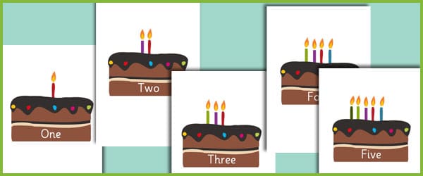 Editable Birthday Cake Numberline