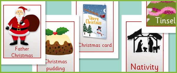 Christmas word cards