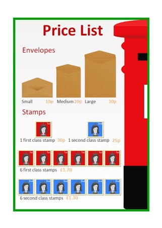 Post office price list