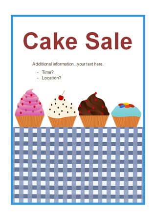 cake sale poster