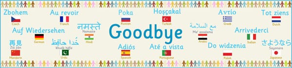 Multilingual Goodbye Banner