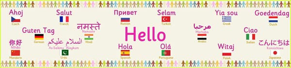 Multilingual 'hello' banner