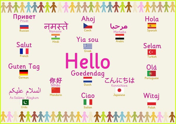 Multilingual 'hello' poster