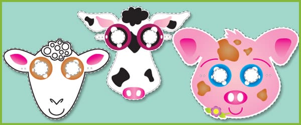 Farm yard animal masks