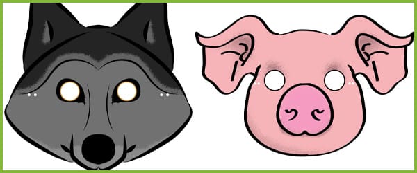 Three little pigs masks
