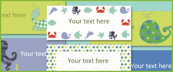 Under the sea labels