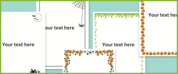 Halloween notepaper / page borders