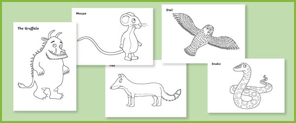 Gruffalo colouring sheets