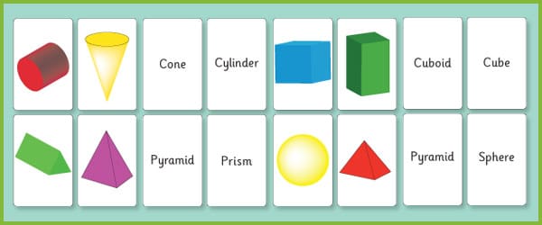 3D Shape Flash Cards