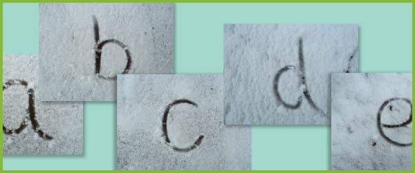 Snow letters lowercase