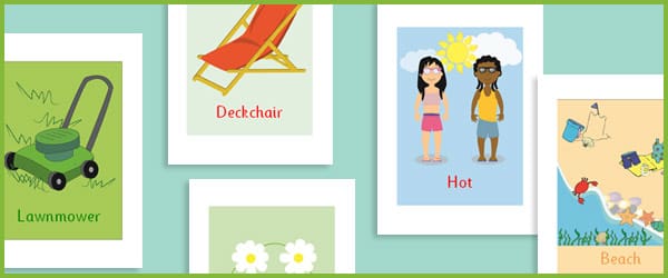 Summer Topic Word Cards (Editable)