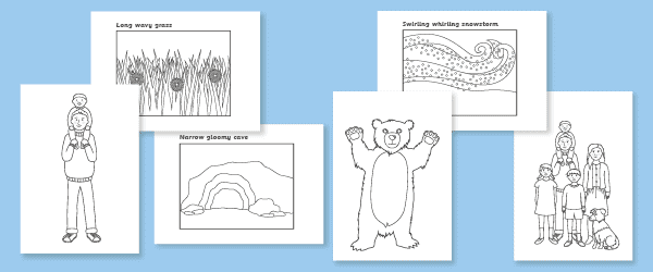 We’re Going on a Bear Hunt Colouring Sheets