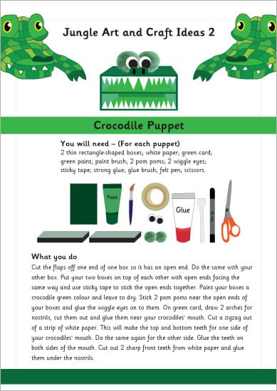 Crocodile Puppet Craft Activity