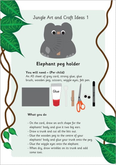 Elephant Peg Holder Craft Idea