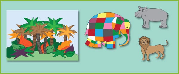 Elmer the Elephant Story Cut-Outs