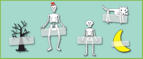 Funny Bones Self-Registration Name Stickers