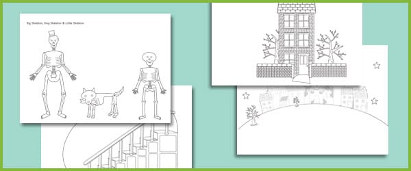 Funny Bones Colouring Sheets