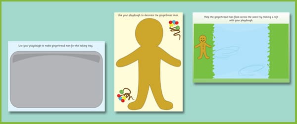 The Gingerbread Man Playdough Mats