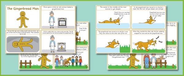 The Gingerbread Man Story Sequencing Cards