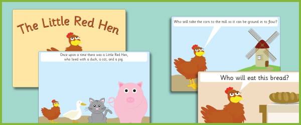 Little Red Hen story sequencing cards