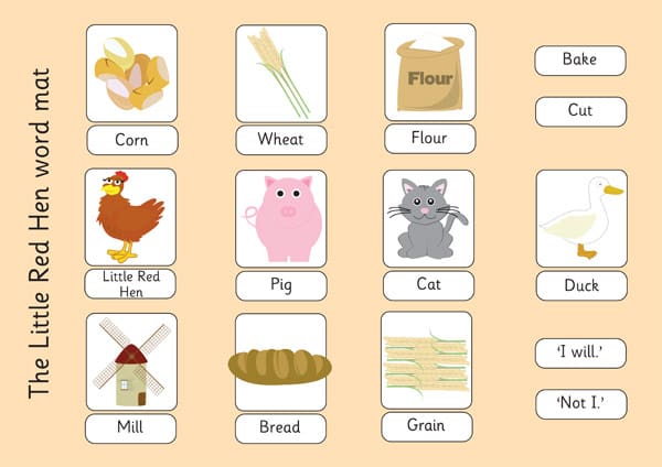 Little Red Hen keyword mats