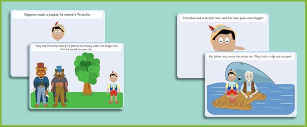 Pinocchio Story Sequencing Cards