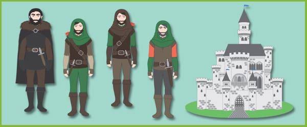 Robin Hood story cut outs