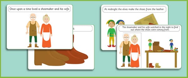 The Elves and the Shoemaker Story Sequencing Cards
