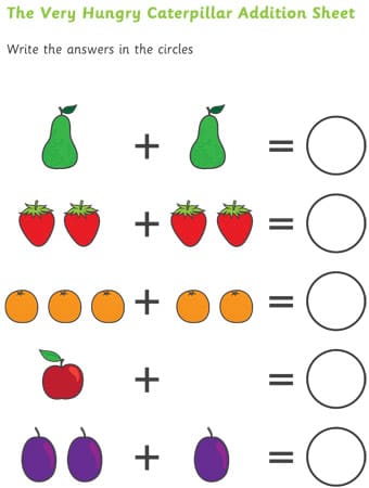 The Very Hungry Caterpillar Adding Sheet