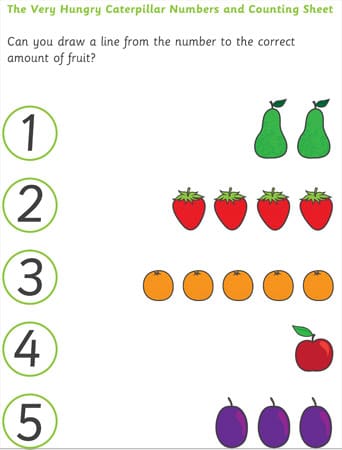 The Very Hungry Caterpillar Fruit and Vegetable Counting Game