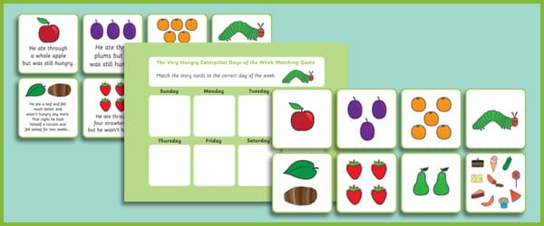 The Very Hungry Caterpillar Days Of The Week Game