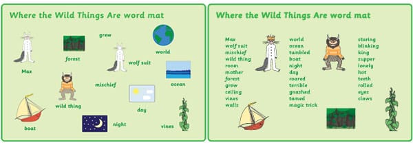 ‘Where The Wild Things Are’ Word Mats