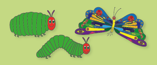 The Very Hungry Caterpillar Stick Puppets