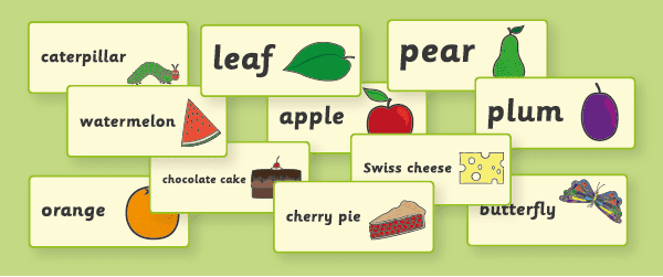 The Very Hungry Caterpillar Word Flashcards