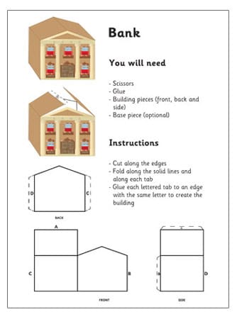 3D Model Building: Bank | Craft Activities For Kids