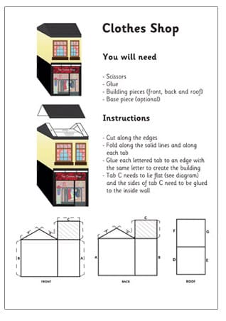 3D Model Building: Clothes Shop | Craft Activities For Kids