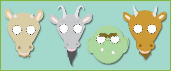 Three Billy Goats Gruff Role-Play Masks