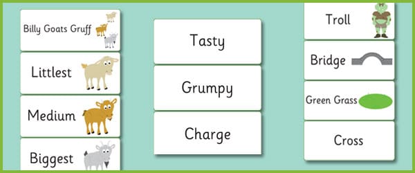 Three Billy Goats Gruff Keyword Cards