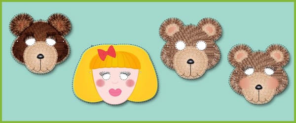 Goldilocks and the Three Bears Role-Play Masks