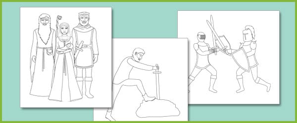 King Arthur Colouring Sheets