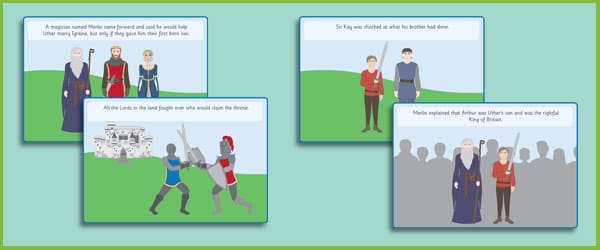 King Arthur Story Sequencing Cards