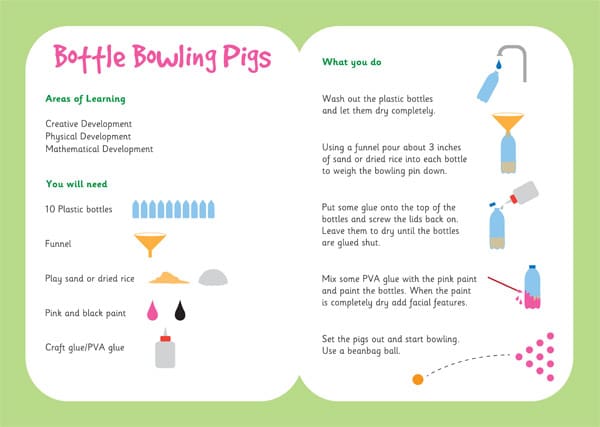 Bottle Bowling Pigs – Three Little Pigs Activity