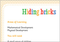 Hiding Bricks – Three Little Pigs Activity