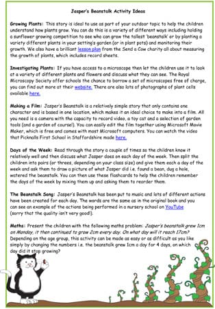 Jasper's Beanstalk Activity Ideas