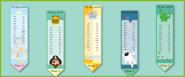 Phase 3: High Frequency Word Bookmarks