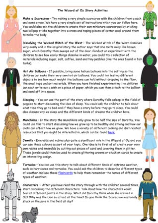 Wizard of Oz Story Activities